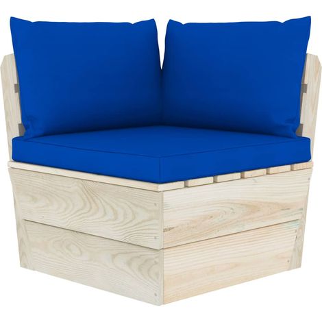 vidaXL Coussins de palette lot de 3 bleu tissu oxford