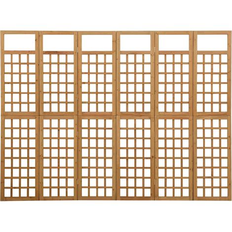vidaXL Biombo/Enrejado de 6 paneles madera de abeto 242,5x180 cm (1/2)