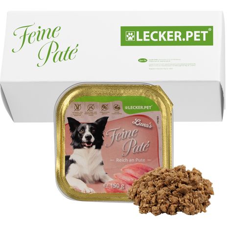 11 x 150 g Lecker.Pet® Luna's Feine Paté Reich an Pute Hundefutter Nassfutter Vollnahrung (1/5)