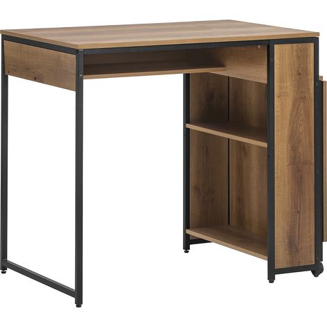 Mesa Alta de Comedor Mesa Alta de Bar con 1 Tablero Plegable Adicional, 2 Cajones y Baldas 164 x 63 x 91 cm FWT96-PF SoBuy ES