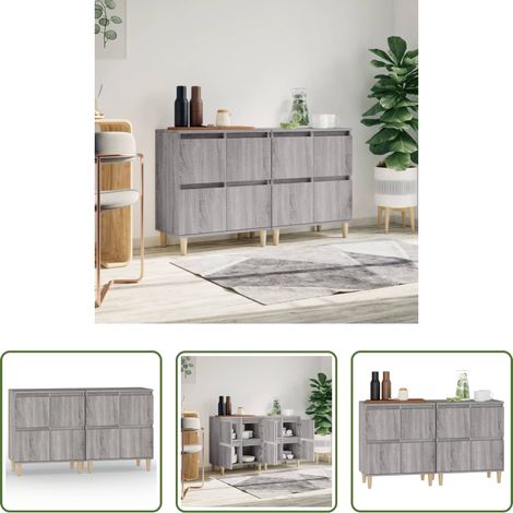 vidaXL Meuble buffet - Buffets 2 pcs sonoma gris 60x35x70 cm bois d'ingénierie (1/5)
