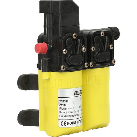 Elektrische Doppelansaug-Membranwasserpumpe mit Selbstansaugung, 12 V, 100 W (gelb) (1/5)