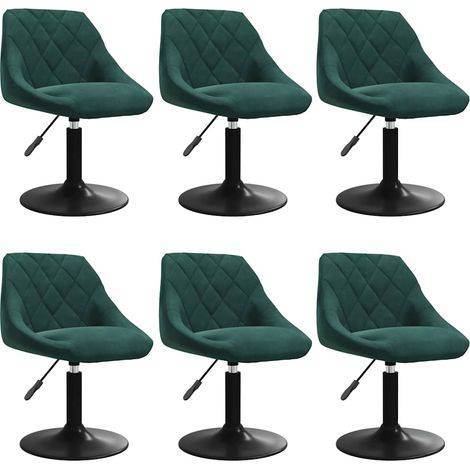 Maison Exclusive - Sedie da Pranzo Girevoli 6 pz Verde Scuro in Velluto