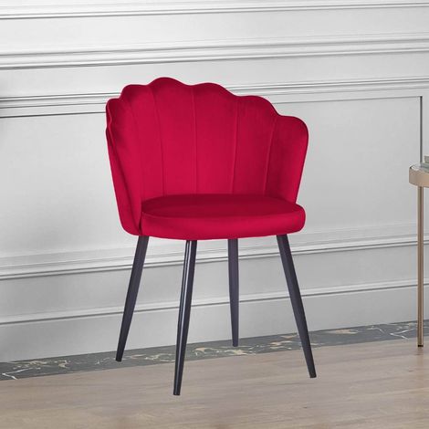 Sedia per soggiorno Omni velluto colore rosso (1/3)