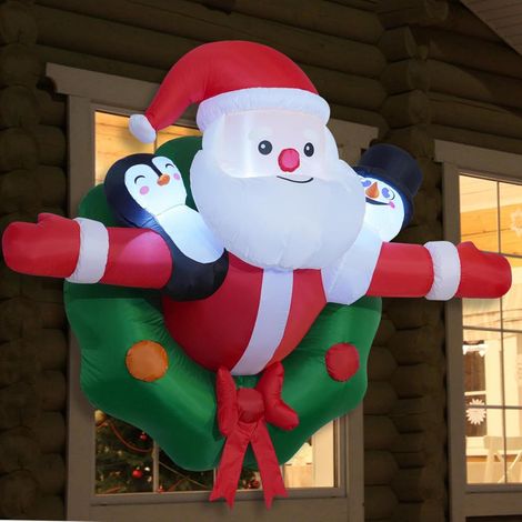 Père Noël gonflable suspendu 1,5 m avec LED, Décoration de Noël pour intérieur, jardin et extérieur (1/5)