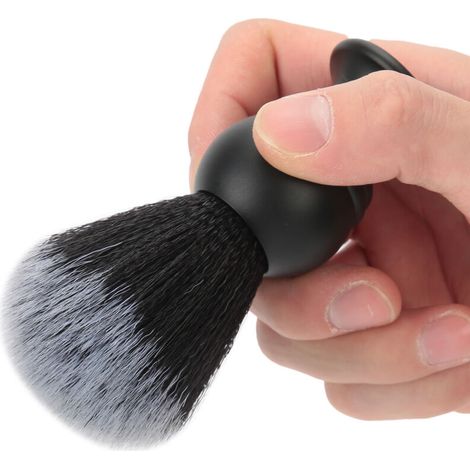 Brosse à raser en nylon douce avec manche métallique pour crème à raser