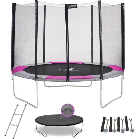Trampoline KANGUI RALLI Ø 305 cm Enfant Échelle Bâche Kit ancrage Extérieur CE NF EN71-14