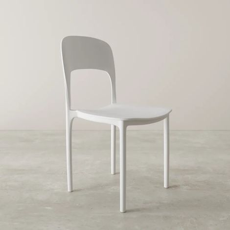 Chaise empilable en polypropylène blanc Ines (1/4)