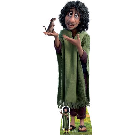 Figurine en carton Encanto : Bruno Madgrigal avec un rat dans la main - Haut 160 cm