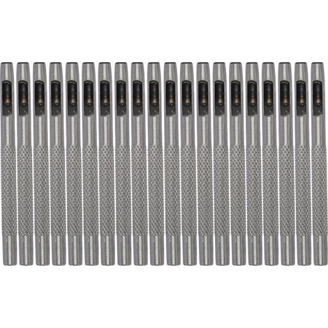 Set mit 20 runden Lochern aus Kohlenstoffstahl, professionelle 4-mm-Lochern für Leder, Gürtel, Stoff, Papier, Kunststoff und Siegel (1/5)