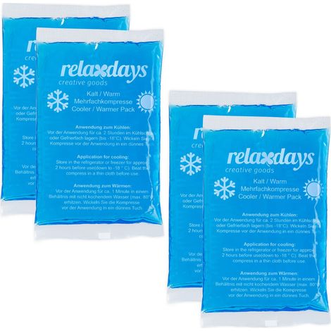 12 x Kühlpads, Kalt-Warm-Kompressen, 9 x 15 cm, Erste Hilfe, wiederverwendbare Gelkühlkompressen, blau, im Set (1/5)