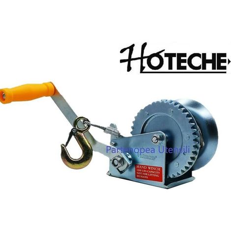 PARANCO MONTACARICHI VERRICELLO GANCIO MANUALE ARGANO 600 LB CAVO ACCIAIO 6 MT (1/5)