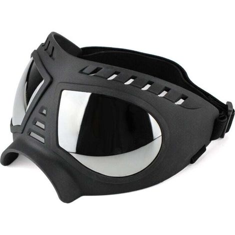 Lunettes de protection pour chiens moyennes à grandes lunettes de soleil UV pour chiens , XU,coupe-vent et neige à monture souple pour la Protection des yeux des chiens à long museau - KZQ (1/4)