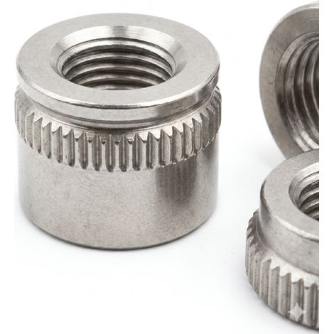 50 Ecrous Crantes à Sertir à Tête Affleurante M8 mm - Inox A2 - D-Work (1/4)