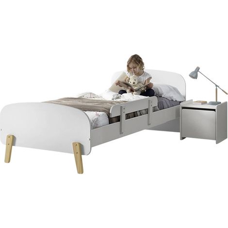 BODHI WHITE - Lit 90x200cm avec Barrière de Lit + Chevet (1/5)