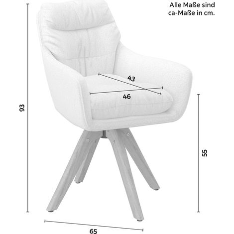 Mömax Armlehnstuhl Juana Creme Bouclé Drehbar Gepolstert (1/5)