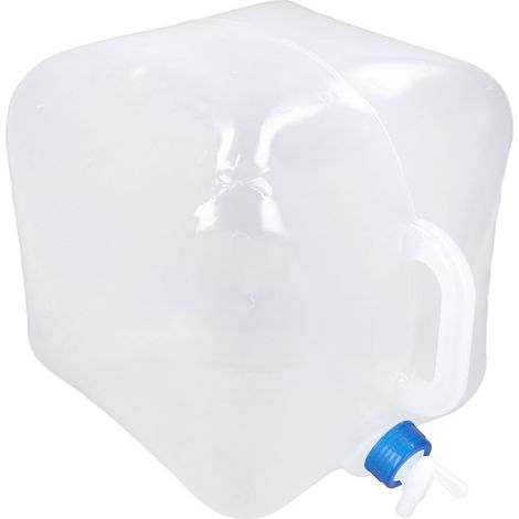 Lot de 2 conteneurs à eau pliables de grande capacité (20 L) en PEBD avec robinet pour laboratoire (1/5)