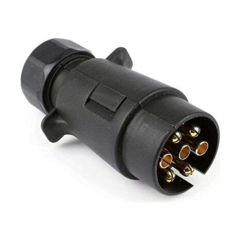 Prise Remorque 7 Broches Mâle Fiche Attelage 7 Pin pour Remorques Voiture-Caravane-Porte-vélo