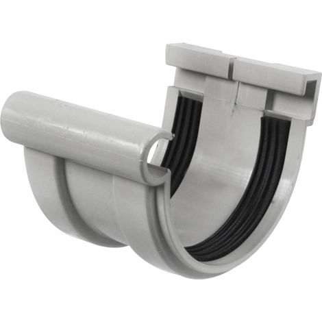 Jonction longue à joint montés PVC 16 demi-ronde - Gris - First Plast
