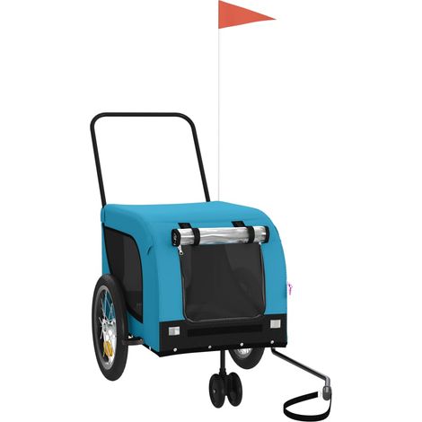 Remorque de vélo pour animaux de compagnie bleu et noir CFW89027 (1/5)