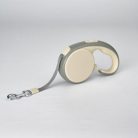 Guinzaglio retrattile per cani di colore verde, lungo 5 metri (16 piedi), con impugnatura ergonomica antiscivolo, funzione di freno azionabile con una sola mano e fettuccia in nylon anti-groviglio. (1/4)