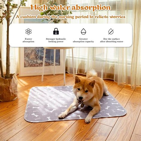 Tapis De Propreté Chien, Tapis Pipi Chien Lavable, Réutilisable, Antidérapant Et Etanche, Les Alèses pour Chien pour Tous Les Gabarits De Chats Et De Chiens(Gris) (1/5)