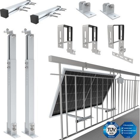 NuaSol Balkonkraftwerkhalterung Geländer Befestigung 1 Solarmodul Photovoltaik (1/5)