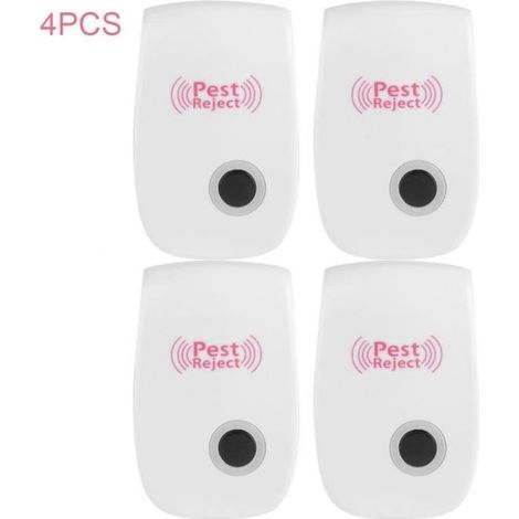 4 x Repulsif Insectes Anti-nuisibles à Ultrasons Moustiques Rongeur Electronique Pest Repeller pour animaux EU Plug (1/4)