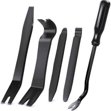 Kit de démontage 5 pièces pour panneaux intérieurs de voiture en plastique - Kit d'outils de démontage de panneaux intérieurs - Convient pour le démontage des panneaux intérieurs, systèmes audio, tabl (1/5)