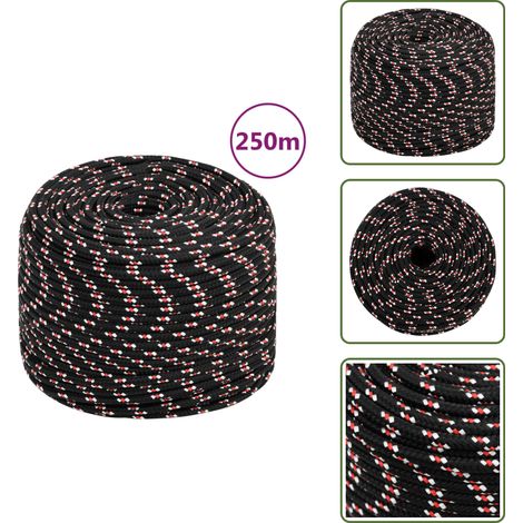 Cuerda para navegar - vidaXL Cuerda de barco polipropileno negra 6 mm 250 m - Cuerda para kayak