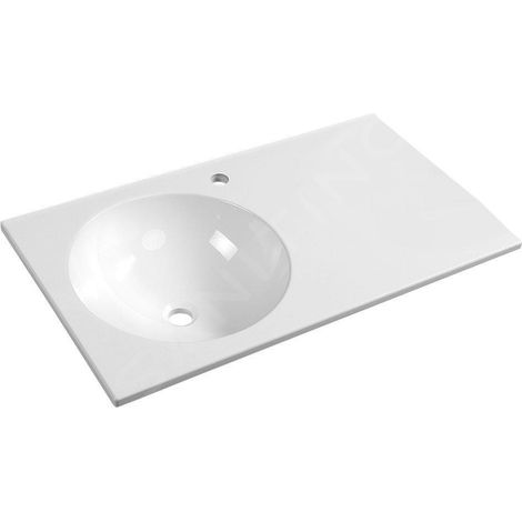 Sapho Juno - Lavabo 80x15x46 cm, version gauche, blanc JU080 (1/5)