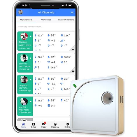 WS1 Moniteur d'humidité et de température wifi, thermomètre et hygromètre sans fil, température du réfrigérateur, App Disponible en Français (WiFi 2.4GHz uniquement) (1/5)