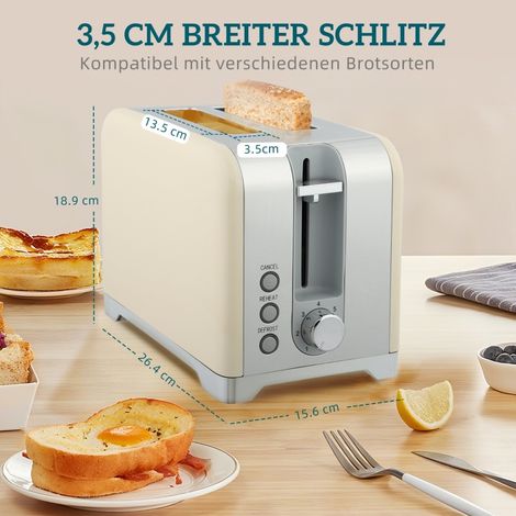 Bouilloire et grille-pain ensemble, 2200W, 7 niveaux de dorure, multifonctions, couleur crème (1/5)