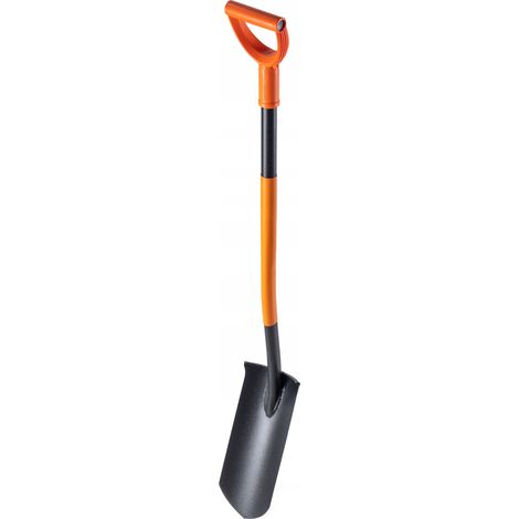 KADAX Drainierspaten, Drainagespaten mit D-Griff, Schaufel aus Stahl, 121 cm