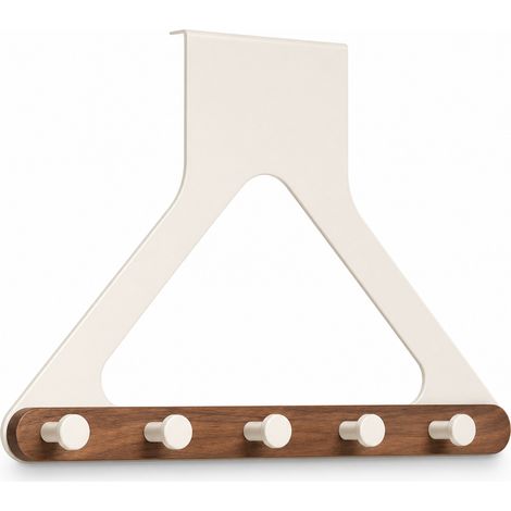 Appendiabiti da Porta Adesivo Triangolare per Ingresso Noce Bianco (1/5)