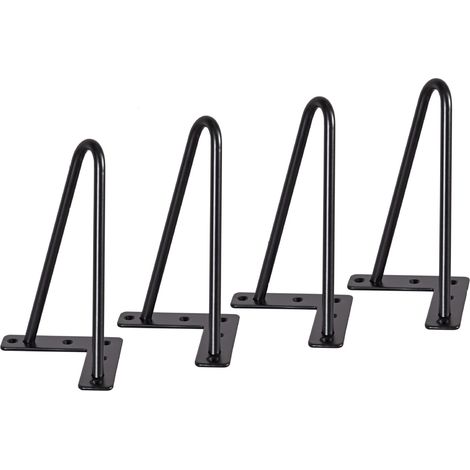 Pinces à cheveux noires de 10 cm (4 pouces), lot de 4, pour meubles de table en métal à monter soi-même (1/5)