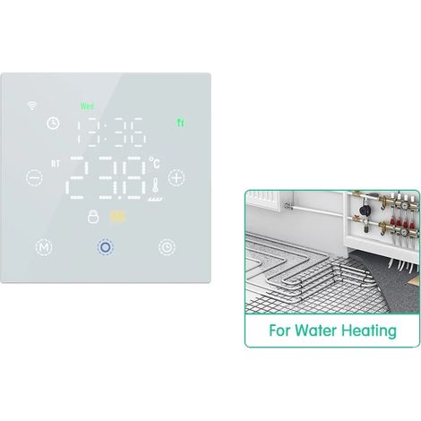 Fußbodenheizungsthermostat, kompatibel mit Sprachsteuerung, Ferntemperaturregelung, Wasserheizung (1/2)