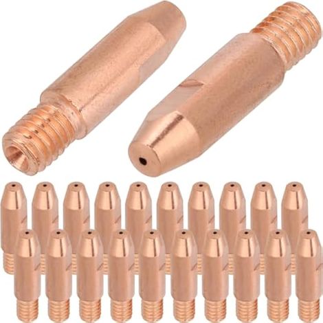 22 pièces Pointe de Contact en cuivre pour Binzel 24KD MIG/MAG Torche de soudage Pièces de Rechange Pointe Conductrice M6 1,2 mm Buse de soudage Consommables Kit d'accessoires
