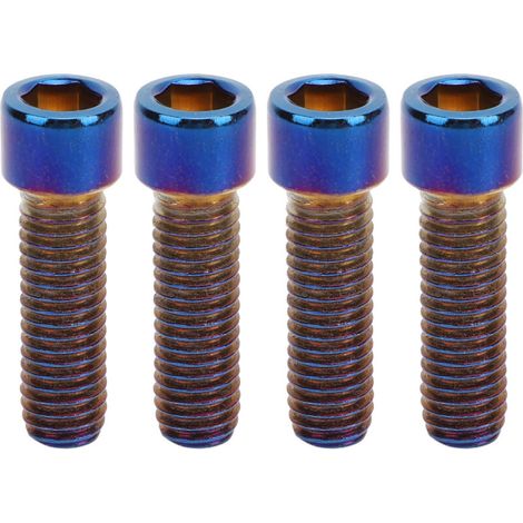 Juego de 4 tornillos M8 x 32 mm para manillar de motocicleta, fabricados en acero inoxidable anodizado de alta dureza, repuesto para Aprilia SR GT200 GT125, color azul quemado. (1/5)