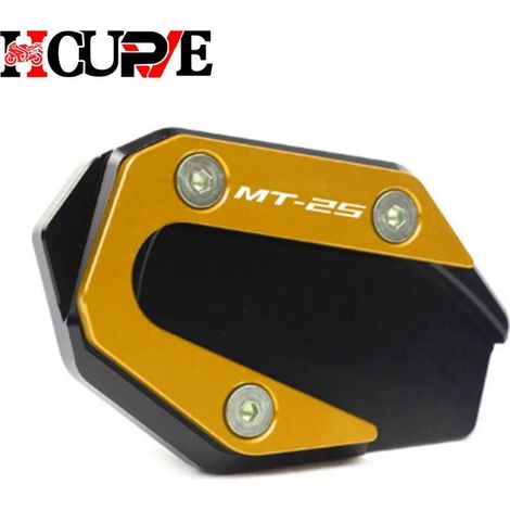 (MT-25 Gold) Extension de béquille latérale CNC pour moto, compatible avec YAMAHA YZF-R3, YZF-R25, MT-03, MT-25, YZF MT R3, R25 maxpower (1/4)