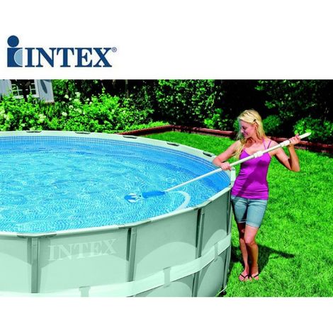 Kit Pulizia Piscina Fuori Terra Fondo Asta Spazzola Aspirante Retino Acqua