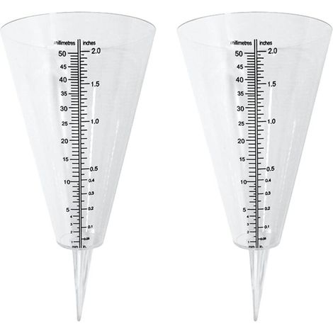 Pluviomètre, pluviometre Exterieur, 2 pluviomètres à cône Transparent avec Double échelle pour la Surveillance des précipitations dans Les Jardins, à lextérieur et sur Les balcons
