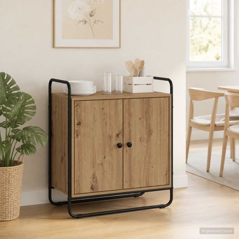 Aparador Roble artisan 68 x 35 x 75 cm Madera de ingeniería (1/4)