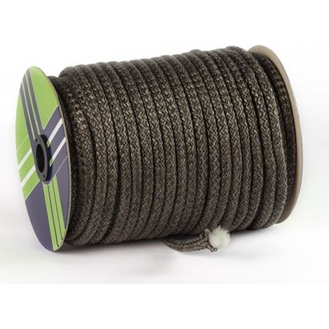 Tresse de Verre Tricotée dense Noire - Au mètre linéaire 8 mm