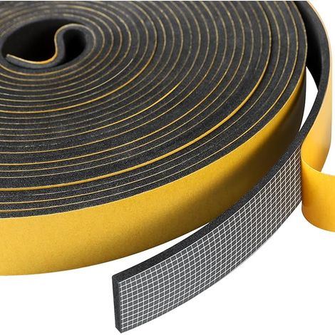 Joint Fenêtre Isolation Mousse Adhésive 25mm x 3mm Multiusage Caoutchouc Calfeutrage Joint Antichoc Isolation Phonique Joint Étanchéité Isolant Densité Étanche 10M (1/5)