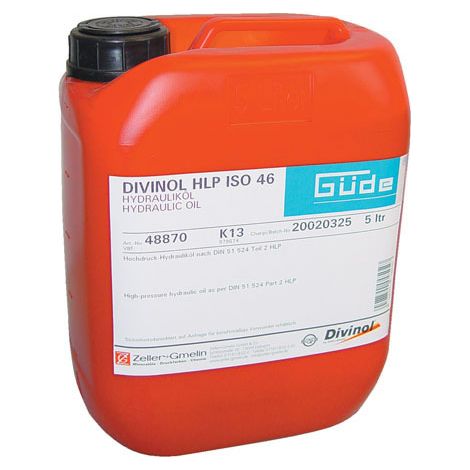 Huile hydraulique ISO HLP46 5 L – Pour machines hydrauliques – Norme ISO HLP 46 – Bidon de 5 litres – Guede