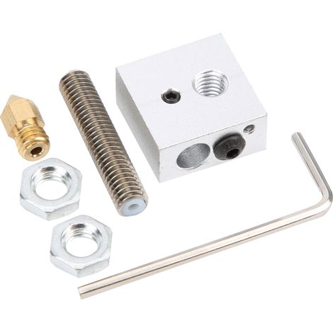 4 Sets 3D-Drucker-Zubehör: Heizblock, 1,75-mm-Gewinderohr, 0,4-mm-Düsenschlüssel-Set (1/5)