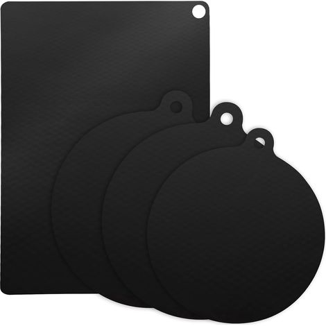 4 Tapis Protection Plaque Induction, 22cm/24,5cm/25X35cm Protège Plaque Induction en Silicone, Résistant à la Chaleur Jusqu'à 230 °C, Résistants à l'huile, Faciles à Nettoyer (1/5)
