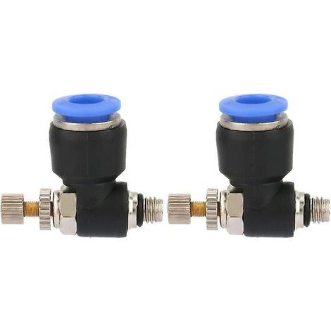 2 raccords rapides pneumatiques pour tuyau, régulateur de débit d'air, régulateur de vitesse, vanne de régulation (Sl6-M5) (1/5)