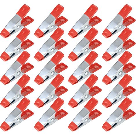 20 Pièces Pinces à Ressort Métal, Modélisme Pince à épiler, Metal Spring Clamps, Pinces à Linge Grip Holder pour Bâche, Camping, Tarpaulin, Travail Bois, Outil de Modélisation - 2 Pouces (1/5)